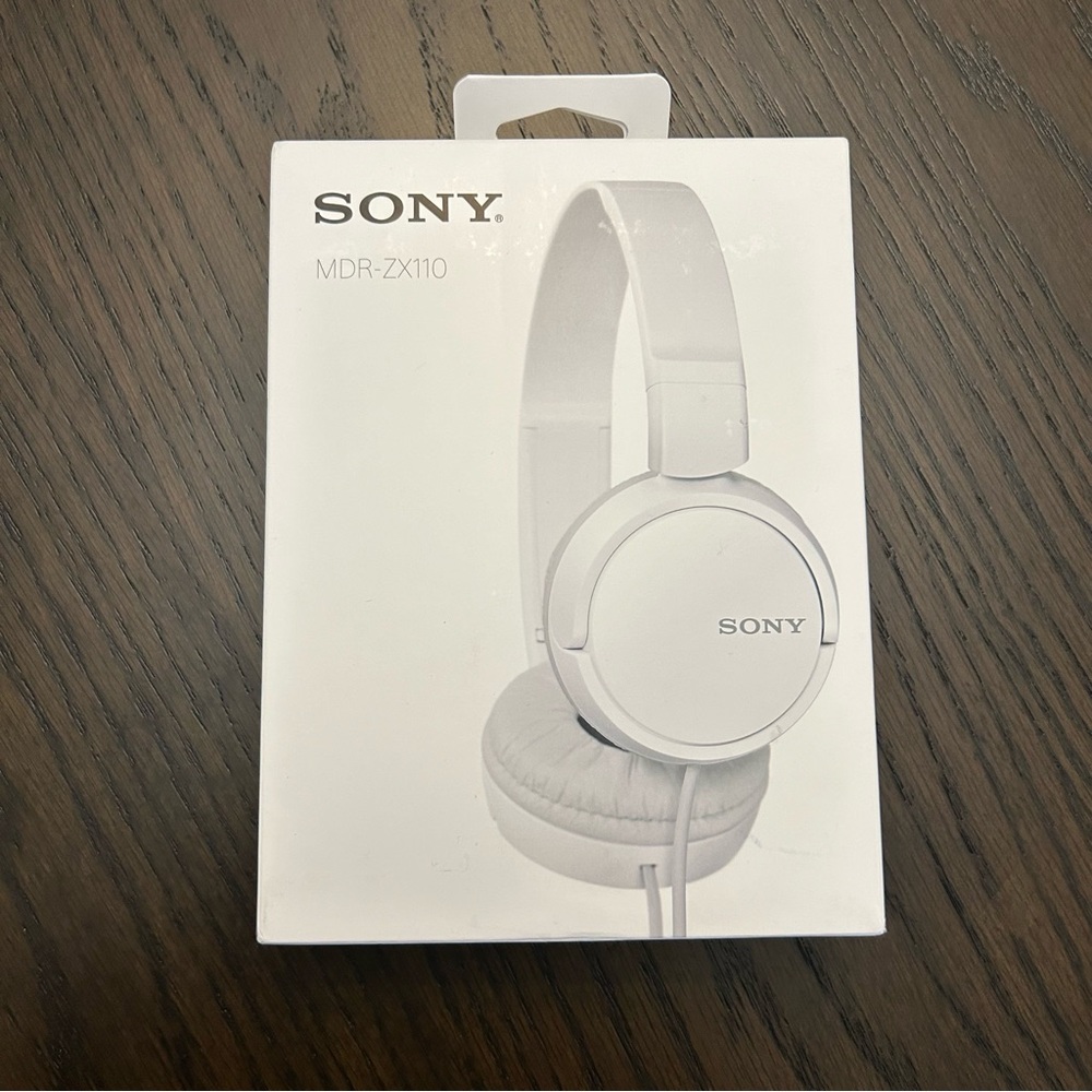 NWB Sony MDR-ZX110 Wired Stereo Headphones (White) - Picture 2 of 6